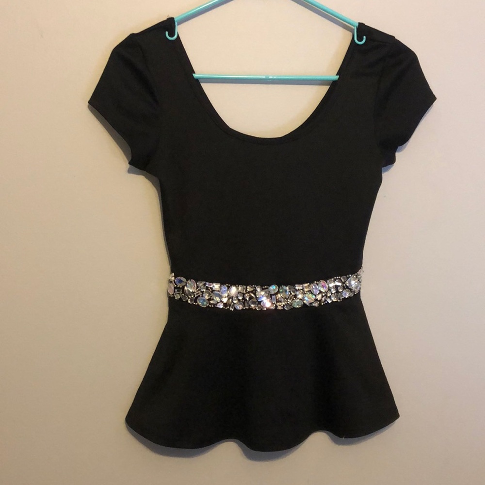 Black sparkle going-out top
